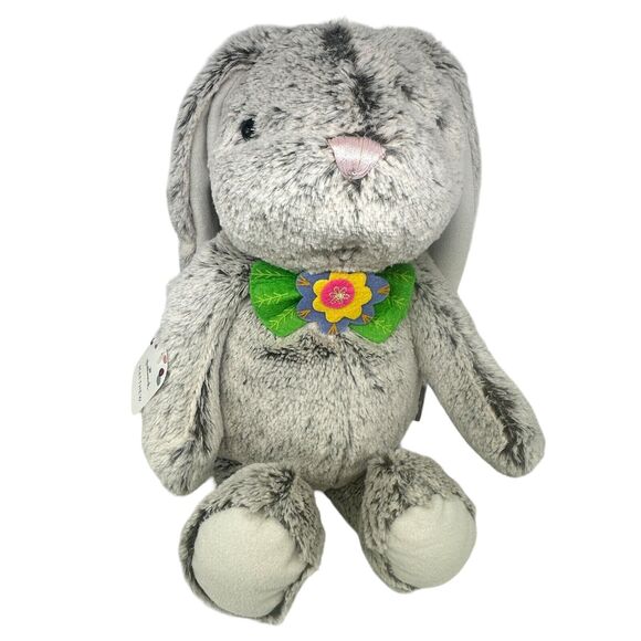 Hallmark MATTHEW Gray Bunny Plush 16" Soft Easter Decor Toy Floral Bow NWT - Picture 3 of 10